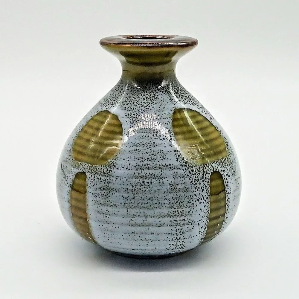 Multi-Color Glazed Ceramic Pottery Small Vase